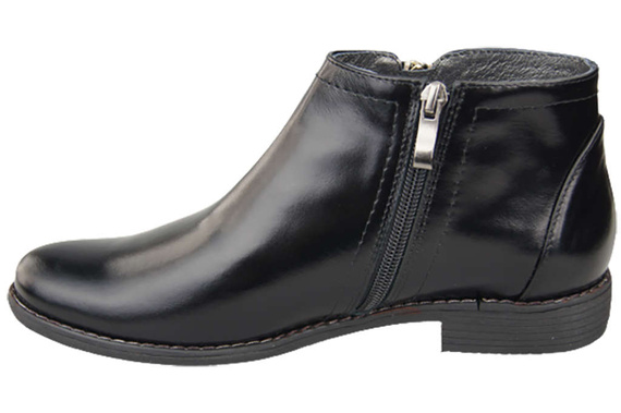 Damenschuhe Damenstiefel Warmes Naturleder Schwarz glänzend 872 von Elitabut