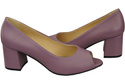 Damenschuhe PEEP TOE Pumps Lila Naturleder mit beschichtetem Absatz 192 ElitaBut