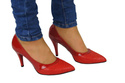 Damenschuhe Pumps mit Schuppenmotiv, Naturleder, Rot 951 ElitaBut