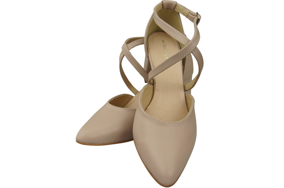 Elegante Cappuccino Blass Ledersandalen mit offener Seite und stabilem Absatz 218 ElitaBut