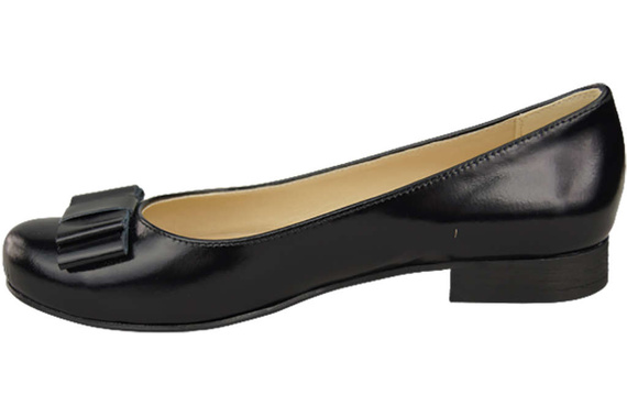 Damen Ballerinas, Naturleder, Schwarz, Glänzend 702 ElitaBut