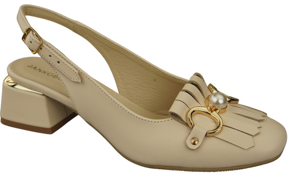 Damenschuhe Beige Sandalen mit Fransen verziert Naturleder 208 ElitaBut