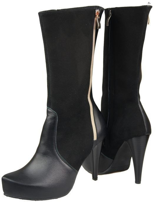 Damen-Halbstiefel, Naturleder, Schwarz 883 ElitaBut