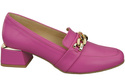 Damenschuhe mit Zierkette Pumps Mokassins Naturleder 193 Fuchsia ElitaBut