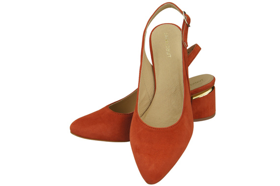 Damensandalen aus natürlichem Wildleder, ziegelrot, Eleganz und Komfort 196 von ElitaBut