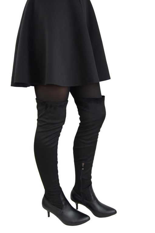 Schuhe mit niedrigem Absatz Overknee-Stiefel für Damen, dehnbar, 963 N ElitaBut