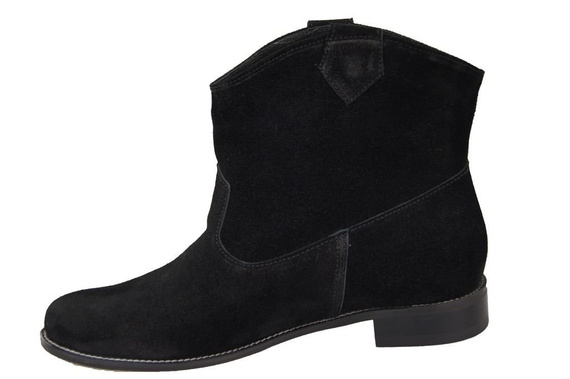 Schuhe Damenstiefel Frühling / Herbst, natürliches Veloursleder, Schwarz 132 L ElitaBut