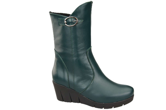 Damen-Keilstiefel, Naturleder, Malachit 178 ElitaBut