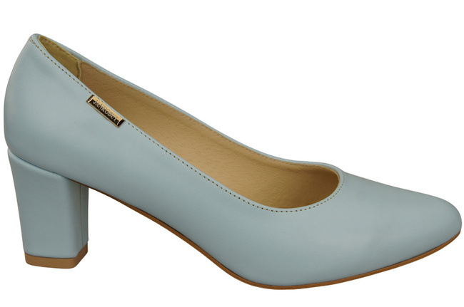 Klassische Glatt Damen Hellblau Naturleder Schuhe 213 ElitaBut
