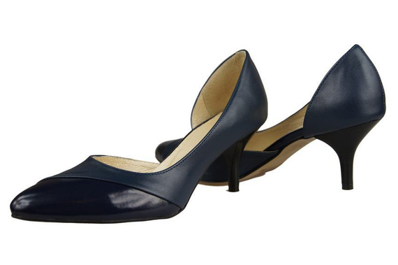 Damenschuhe Pumps, Naturleder, Marineblau 898 ElitaBut