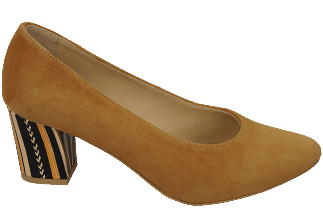 Damenschuhe Pumps Rot Natürliches Wildleder Dekorativer Absatz 158 von ElitaBut