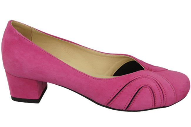 Damenschuhe Pumps, natürliches Wildleder, Fuchsia 786 von ElitaBut