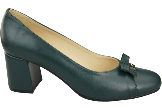 Damen Pumps mit Schleife Malachit Naturleder und niedrigem Absatz 203 ElitaBut
