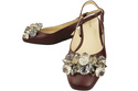 Damen Schuhe Burgund Sandalen mit Kristallen Naturleder 215 ElitaBut