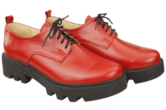 Schuhe Damen Schnürschuhe Rot Leder Natur 180 ElitaBut