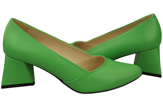 Damen Pumps Limette Echtleder Spitz Zehen Absatz ElitaBut 221