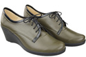 Schuhe Damen-Keilschuhe, Naturleder, Olive 181 ElitaBut