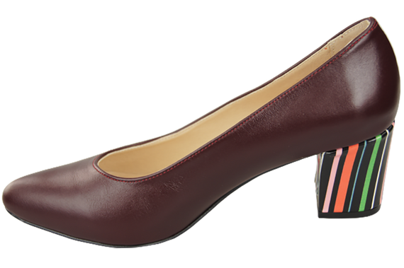 Damenschuhe Burgunderrote Pumps aus Naturleder mit dekorativem Absatz 158 ElitaBut