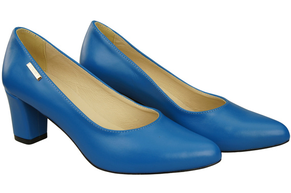 Klassische Glatt Damen Blau Naturleder Schuhe 213 ElitaBut