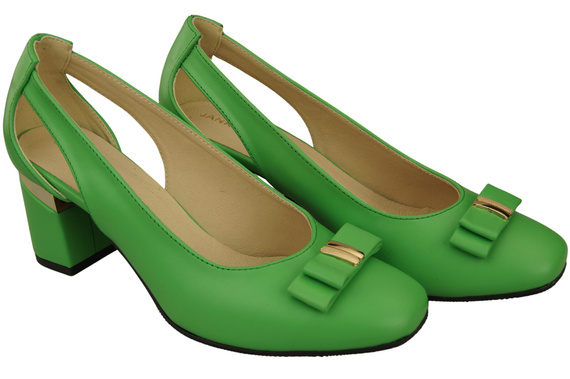 Schuhe Damen Lime Pumps aus Naturleder mit dekorativem Absatz 199 ElitaBut