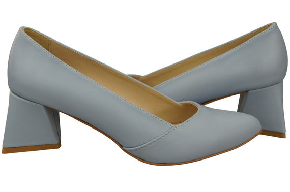 Damen Pumps Hellblau Echtleder Spitz Zehen Absatz ElitaBut 221