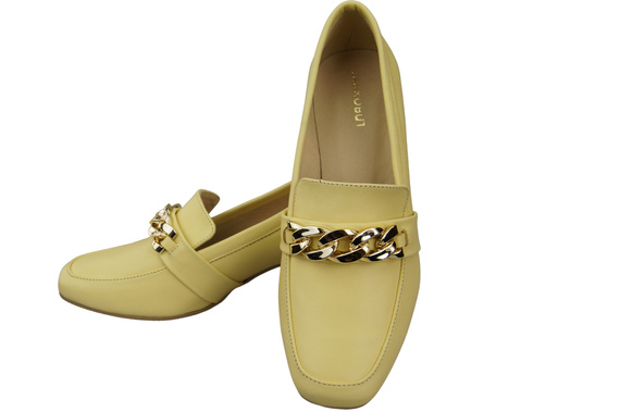 Damenschuhe mit Zierkette Pumps Mokassins Naturleder 193 Banana ElitaBut