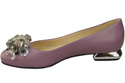 Damen Lilienfarben Pumps mit Kristallen flach Naturleder 216 ElitaBut