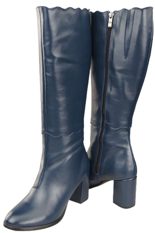 Klassische Damenstiefel, Naturleder, Marineblau 176 ElitaBut