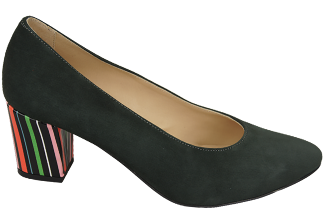 Damenschuhe Graphit-Pumps, natürliches Wildleder, dekorativer Absatz 158 von ElitaBut