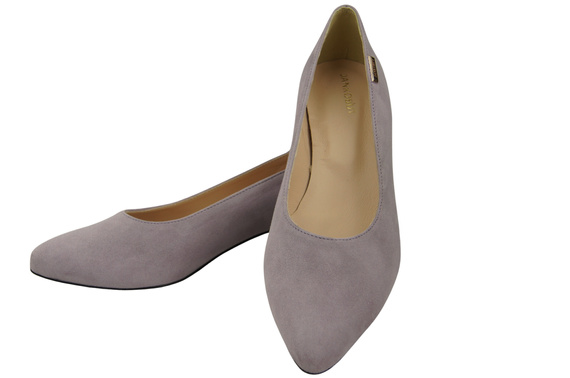 Bequeme Damen-Schuhe Lilienfarben aus echtem Veloursleder 220 Z ElitaBut