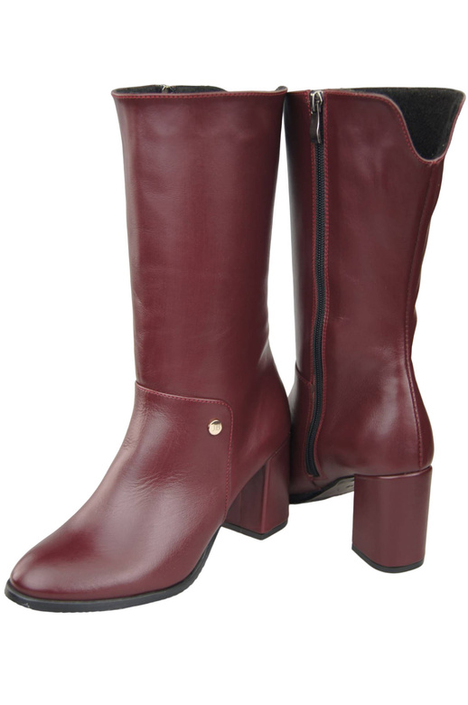 Damen-Halbstiefel, Naturleder, Burgunderrot 189 ElitaBut