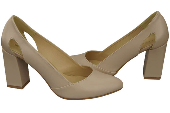 Damenschuhe Cappuccino Pumps Helles Naturleder 184 ElitaBut