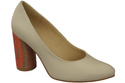 Damenschuhe Pumps Beige Naturleder Bunter Zierabsatz 194 ElitaBut