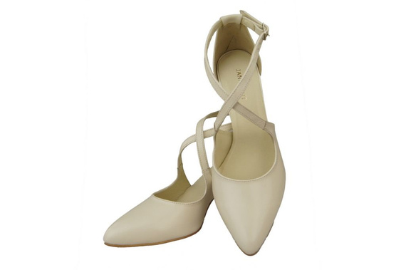 Damenschuhe Sandalen Niedriger Absatz Beige Ecru Naturleder 102 ElitaBut