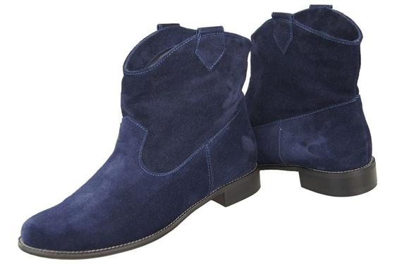 Schuhe Damen-Stiefeletten Frühling / Herbst, natürliches Veloursleder, Marineblau 132 L ElitaBut