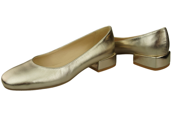 Bequeme Frauen Schuhe Gold Flats Natural Leder 204 ElitaBut