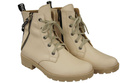 Schuhe Damen-Stiefeletten mit der Aufschrift NICE, Naturleder, Beige 173 von ElitaBut