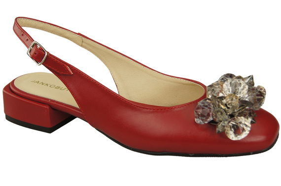 Damen Schuhe Rot Sandalen mit Kristallen Naturleder 215 ElitaBut