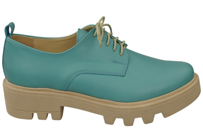 Schuhe Damen Schnürschuhe Türkis Leder Natur 180 ElitaBut