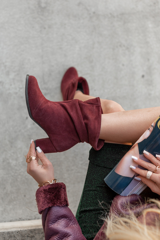 Damenschuhe Stiefel, Naturleder, Burgund 986 ElitaBut