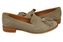 Schuhe Damen Mokassins Naturveloursleder Beige 134 ElitaBut