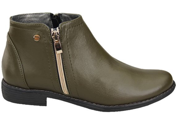 Frühlingsstiefel für Damenschuhe, Naturleder, Olive 872 ElitaBut
