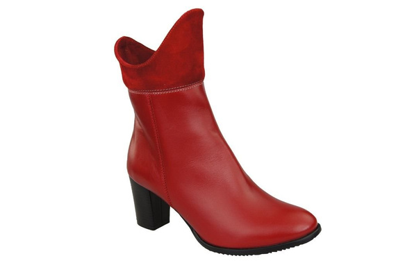 Damen-Winterstiefel, Naturleder, Rot 137 ElitaBut