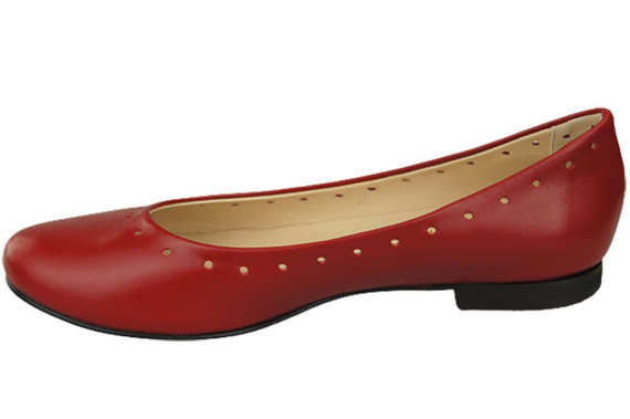 Damenschuhe Bequeme Ballerinas, Naturleder, Rot 162 ElitaBut