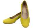 Bequeme Damenschuhe Zitrone Pumps mit dekorativem Absatz Natürliches Wildleder 219 von ElitaBut
