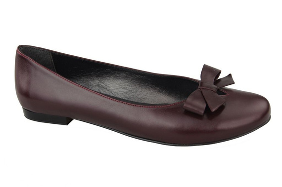 Damen-Ballerinas, Burgunderrot, Naturleder 998 ElitaBut