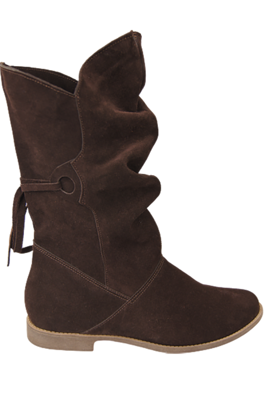 Damen-Winterstiefel, natürliches Veloursleder, Schokolade 999 von ElitaBut