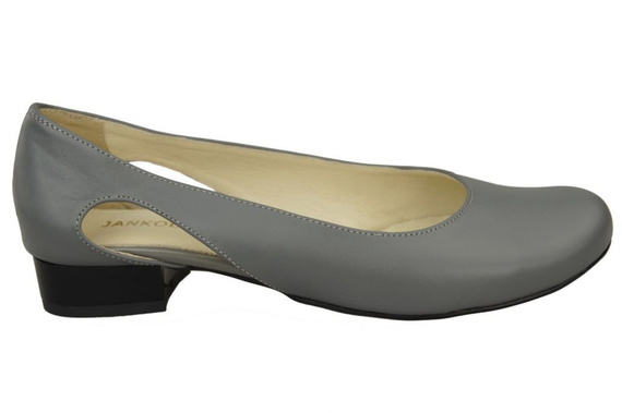 Damen-Ballerinas Grau, Naturleder 103 ElitaBut