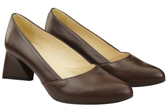 Damen Pumps Schokolade Echtleder Spitz Zehen Absatz ElitaBut 221