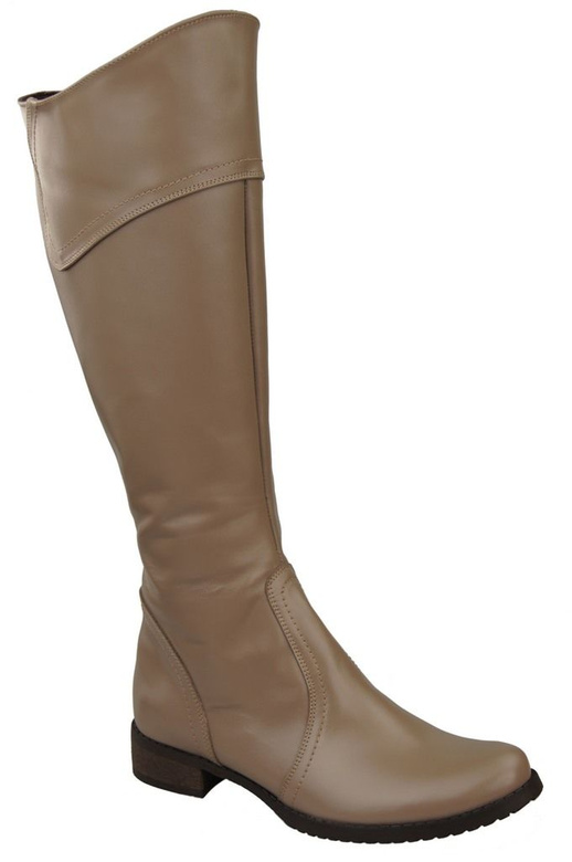 Schuhe Damenstiefel Stiefel, Naturleder 597 Cappuccino ElitaBut